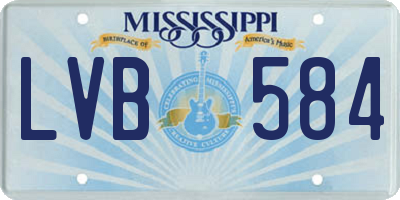 MS license plate LVB584