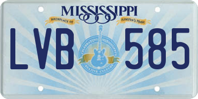 MS license plate LVB585