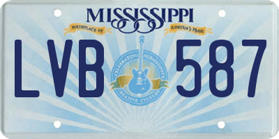 MS license plate LVB587
