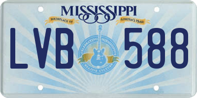 MS license plate LVB588