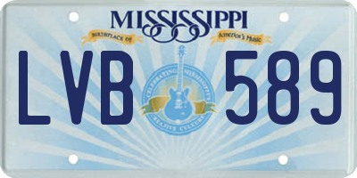 MS license plate LVB589