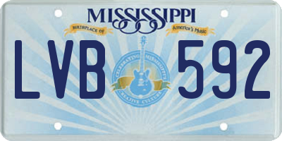 MS license plate LVB592
