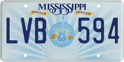 MS license plate LVB594
