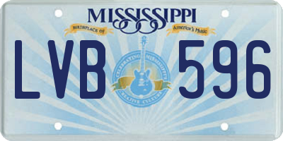MS license plate LVB596