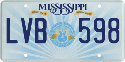 MS license plate LVB598