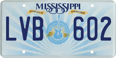 MS license plate LVB602