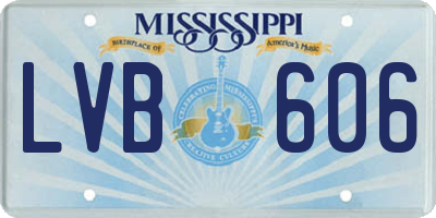 MS license plate LVB606