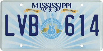 MS license plate LVB614