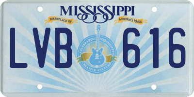 MS license plate LVB616