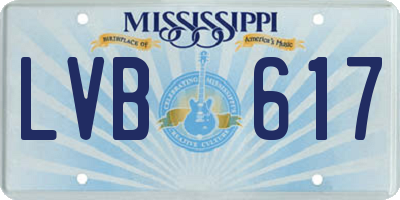 MS license plate LVB617