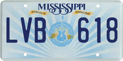 MS license plate LVB618