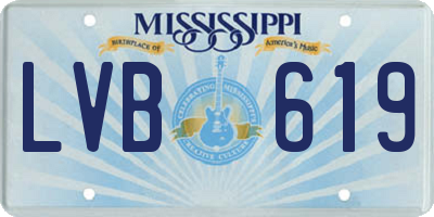 MS license plate LVB619