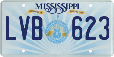MS license plate LVB623