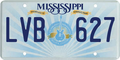 MS license plate LVB627