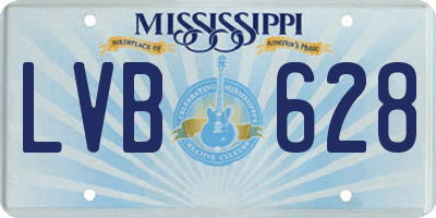 MS license plate LVB628