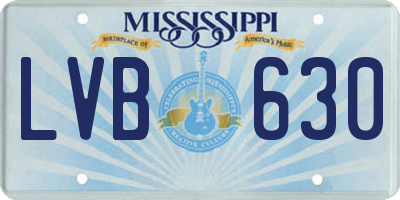MS license plate LVB630