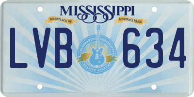 MS license plate LVB634