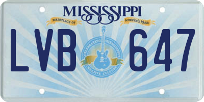 MS license plate LVB647