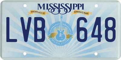 MS license plate LVB648