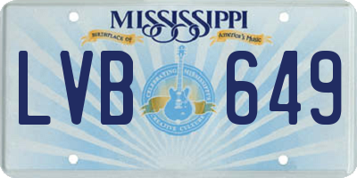 MS license plate LVB649