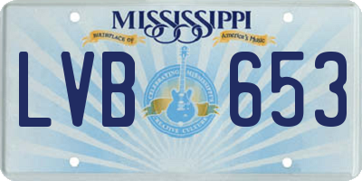MS license plate LVB653