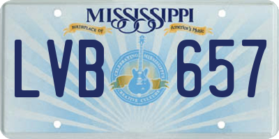 MS license plate LVB657