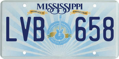 MS license plate LVB658
