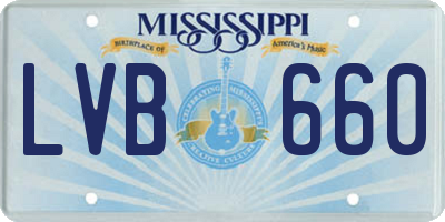 MS license plate LVB660