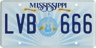 MS license plate LVB666