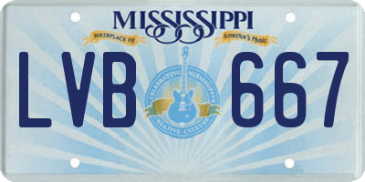 MS license plate LVB667