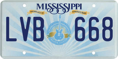 MS license plate LVB668