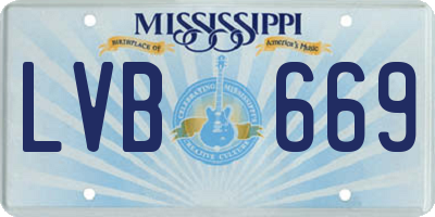 MS license plate LVB669
