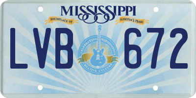 MS license plate LVB672
