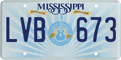 MS license plate LVB673