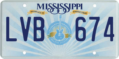 MS license plate LVB674