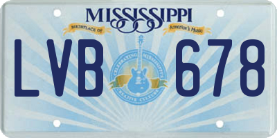 MS license plate LVB678