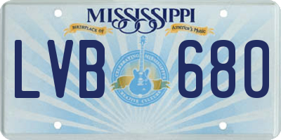 MS license plate LVB680
