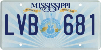 MS license plate LVB681