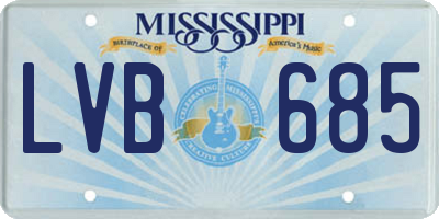 MS license plate LVB685