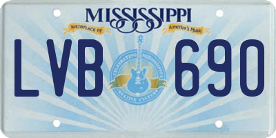 MS license plate LVB690