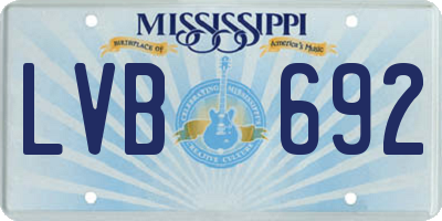 MS license plate LVB692