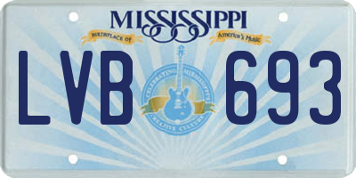 MS license plate LVB693