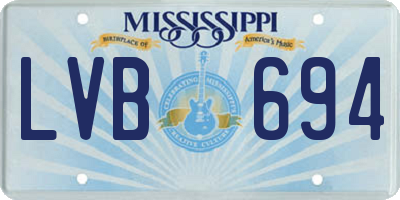 MS license plate LVB694
