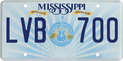 MS license plate LVB700