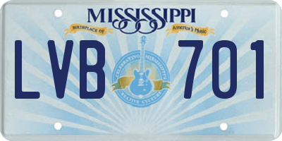 MS license plate LVB701