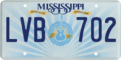 MS license plate LVB702