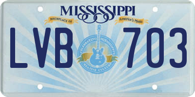 MS license plate LVB703