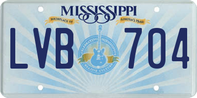 MS license plate LVB704