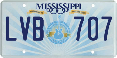 MS license plate LVB707