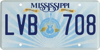 MS license plate LVB708